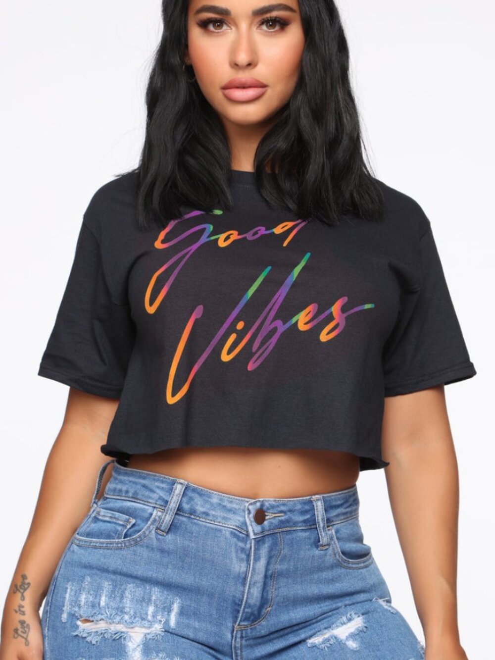 🩵3 for $15🩵 Good Vibes Cropped Top